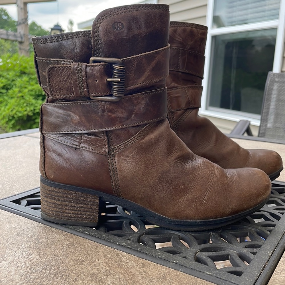Josef Seibel Brown Leather Fur Lined Boots Size 38